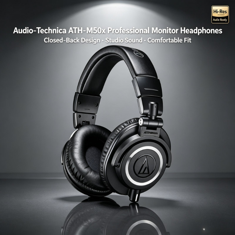 Audio Technica Headphone Ath-M50X - Audio-Technica ATH-M50X, Kulak Üstü, Kapalı Tasarımlı,