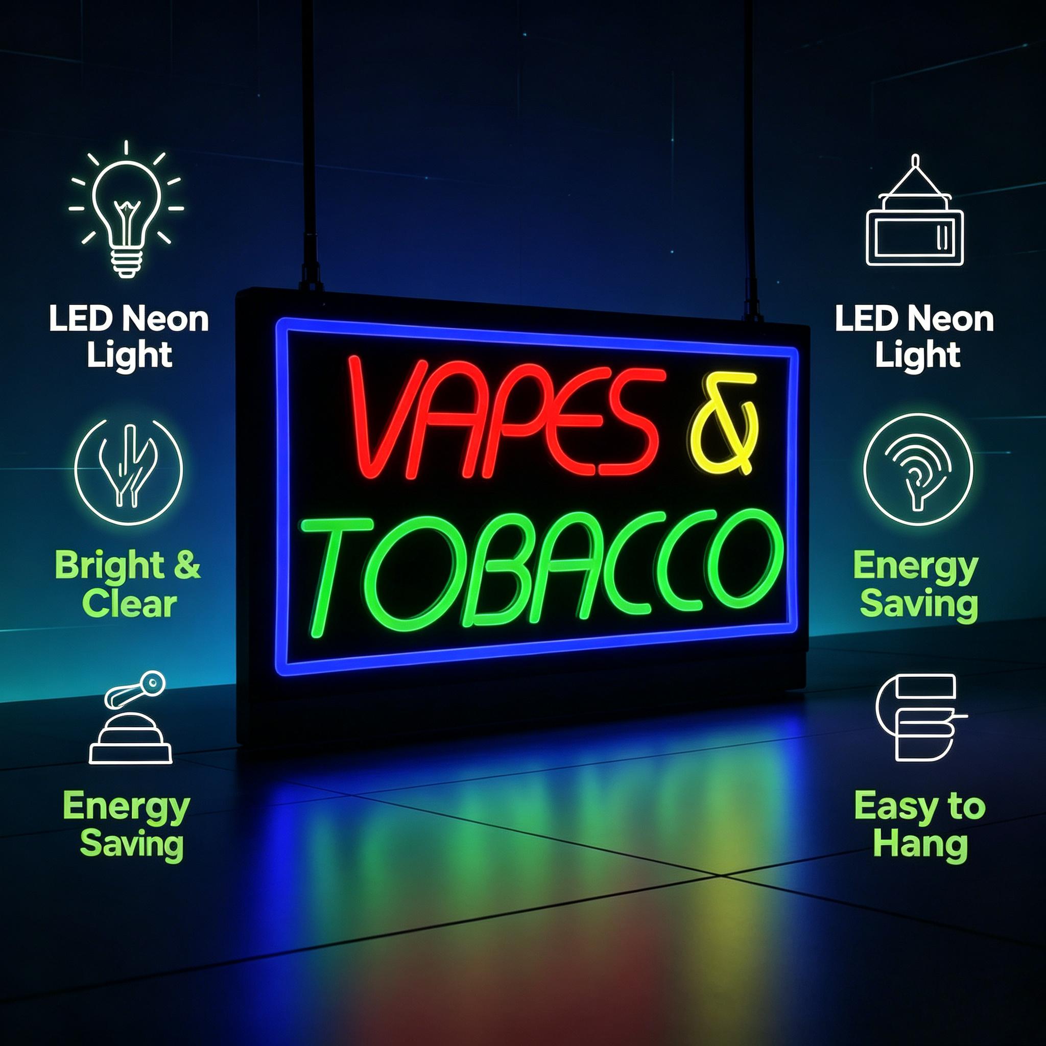 Tütün ve Vape Neon Tabelası, U - Vaping Store incelemesi ve fiyatı